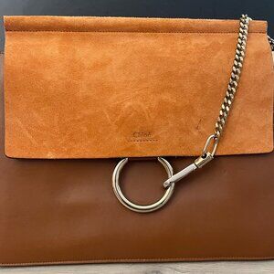 Chloe Faye Brown Leather and Suede Envelope Purse